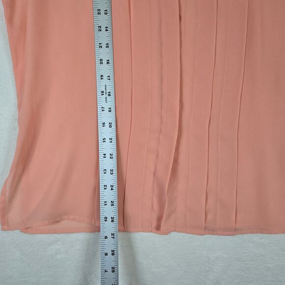 Diane Von Furstenberg Peach Blouse Womens Size 12 Top Flowy Button Up 0839 - Picture 7 of 8